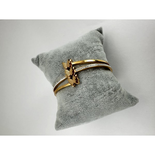 Bronz Taşlı Kelebek Bileklik